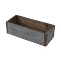 Cheungs Gray Wash Wooden Rectangular Planter with Metal Corner Accents 4911-12GW